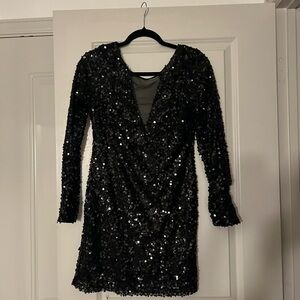 Black sequin formal dress